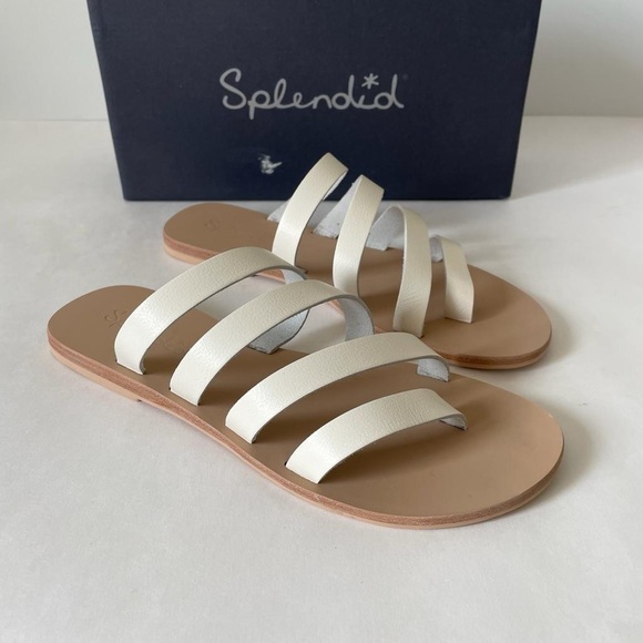 Nib Splendid Salome Flat Sandals in Ivory - Picture 3 of 8